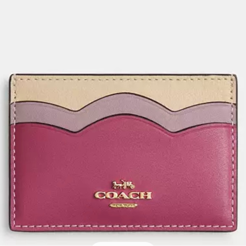 Coach Petal Card Case - Gold/Light Raspberry Multi Color - Picture 4 of 5